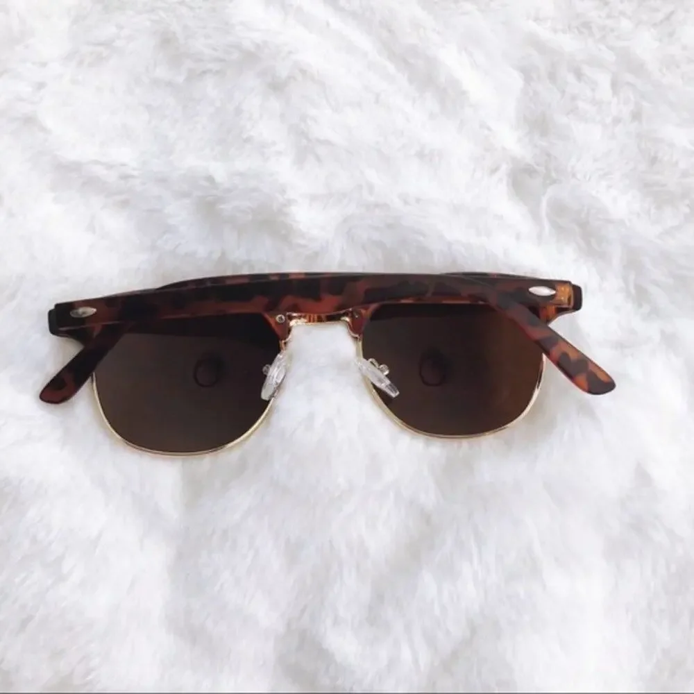 Colby Print & Gold Horn Rimmed Sunglasses